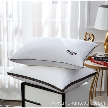 Embroidery White bed sleep pillow hotel